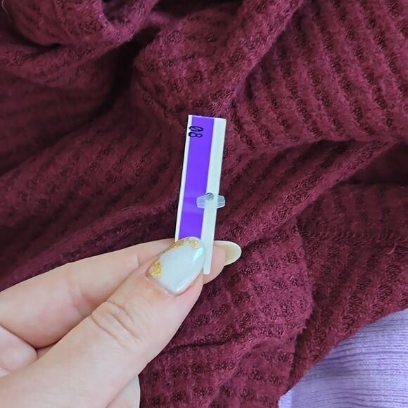 Abound Waffle Knit Sweater Burgundy - Picture 6 of 6